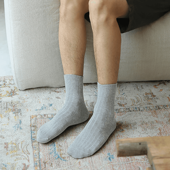 5 Pair Men Cotton Fitness Tube Socks Comfortable Deodorization Athletic Sock - MRSLM