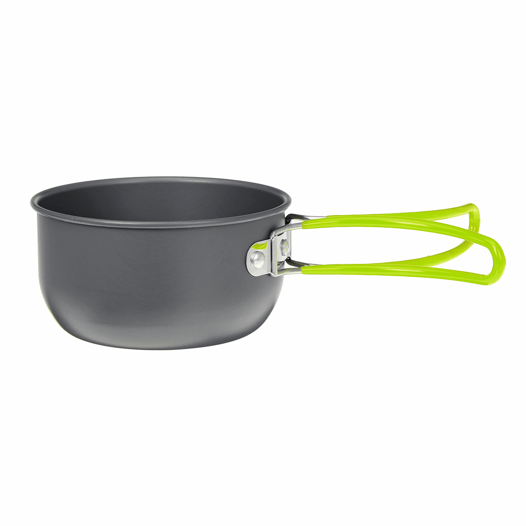14 Pcs Tableware Set Non-Stick Pots Pans Bowls Gas Stove Fork Knife Cleaning Tool Carabiner Outdoor Camping Picnic - MRSLM