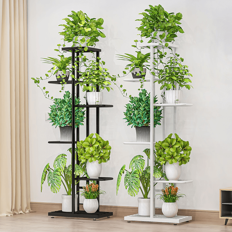 SUOERNUO H917-1 Plant Flower Stand 6 Tiers Rack Shelf Metal Storage Holder Garden Display - MRSLM