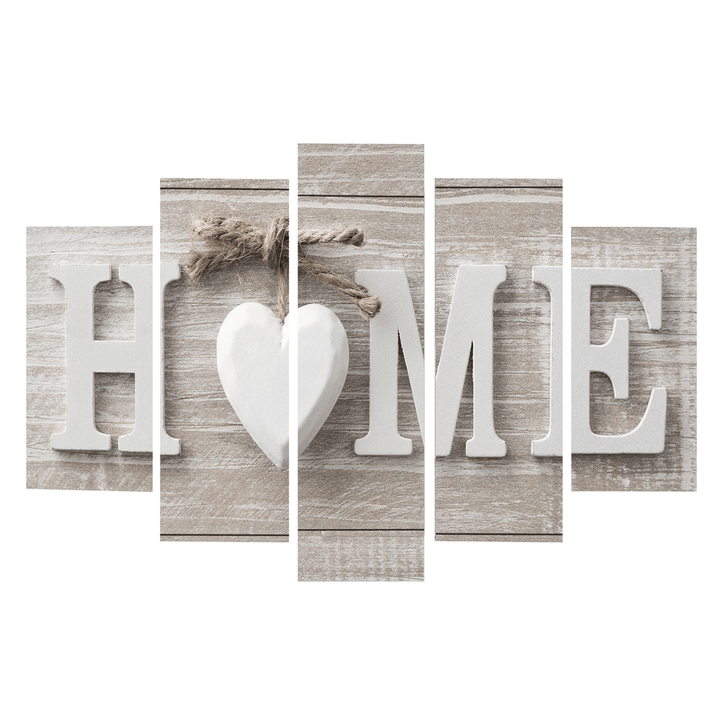 5 Panels Love HOME Wall Art Print Pictures Canvas Wall Art Prints Unframed for Home Decorations - MRSLM