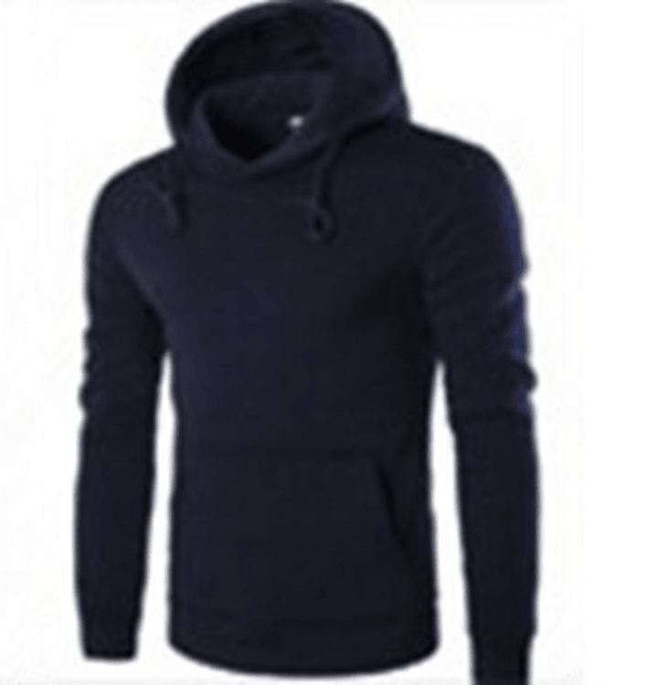 Pure Color Slim Men'S Hooded Long Sleeve Casual Simple Pullover Sweater - MRSLM