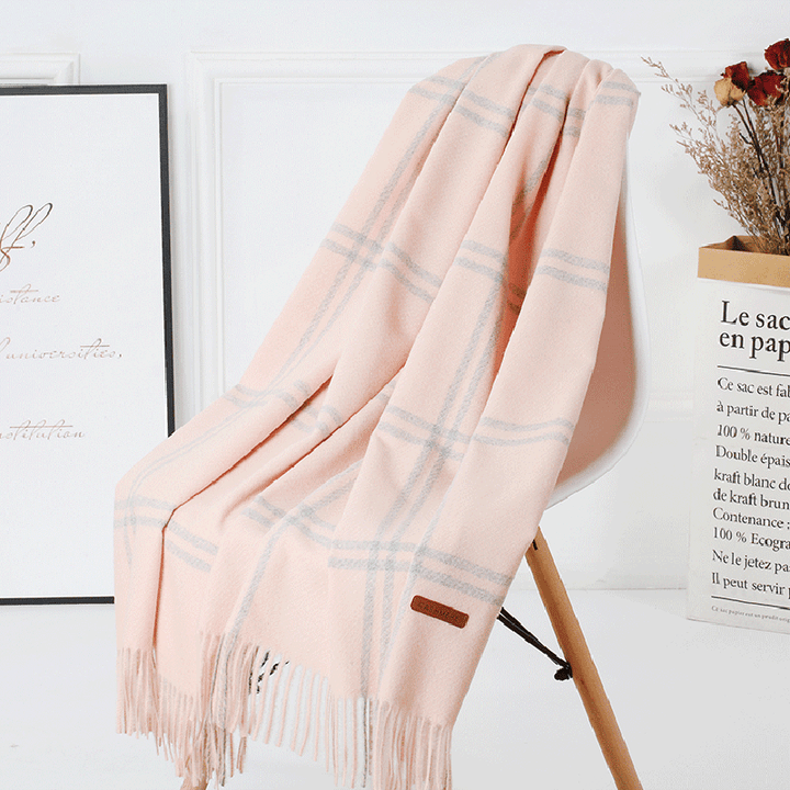 Wool Plaid Women Autumn and Winter Warm Scarf - MRSLM