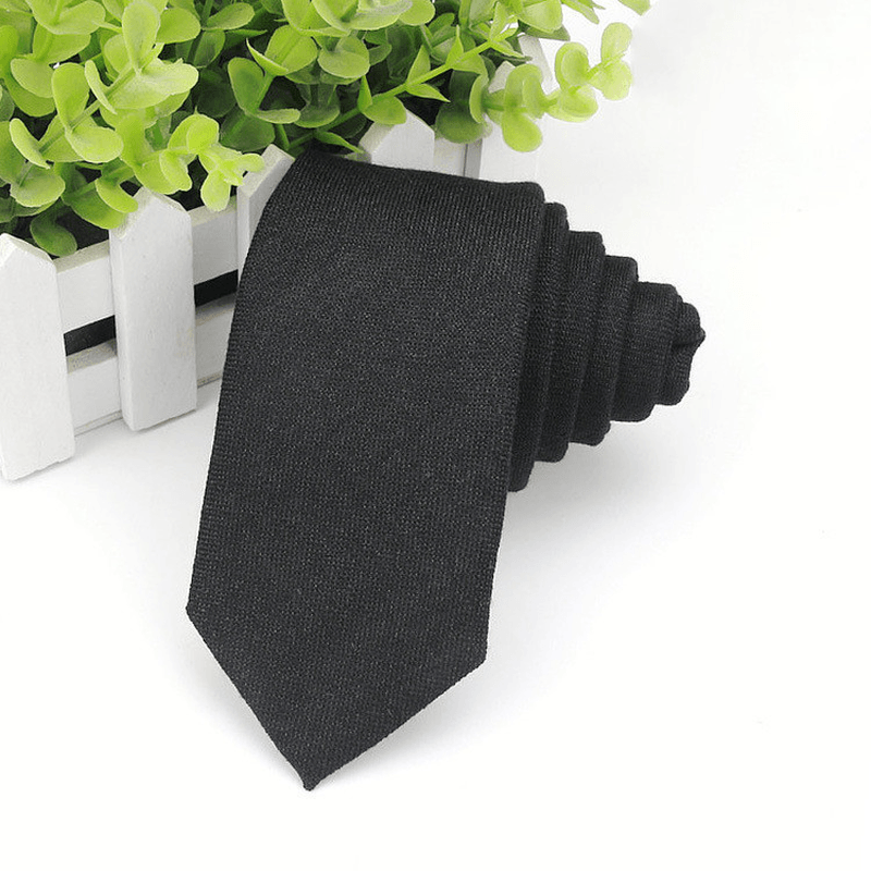 Men'S Neckties Wholesale Super Narrow Spot Imitation Wool 6Cm - MRSLM