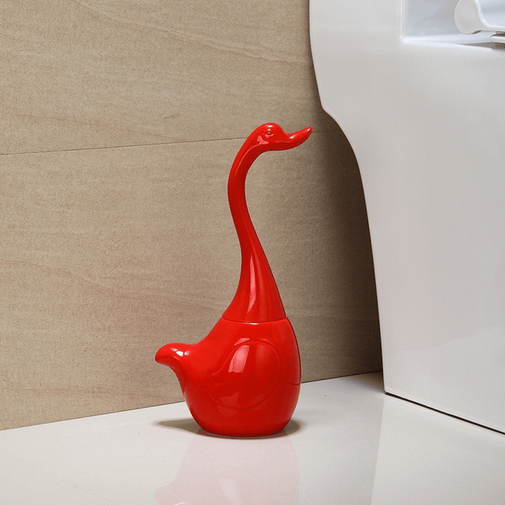 360° round Toilet Brush Swan Creative Bathroom Cleaning Exquisite Long Handle - MRSLM