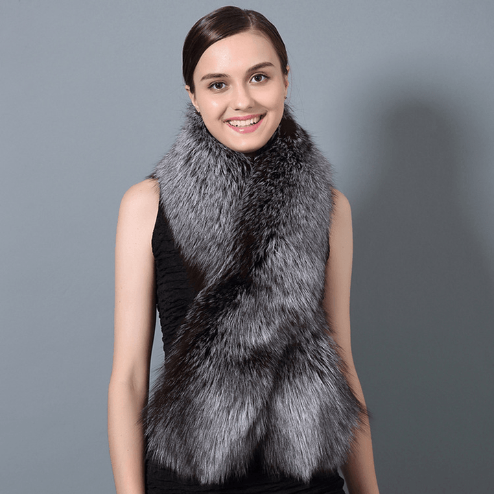 Korean Fashion All-Match Fur Scarf Ladies Winter Fox Fur Collar Thick Warm Fur Collar - MRSLM