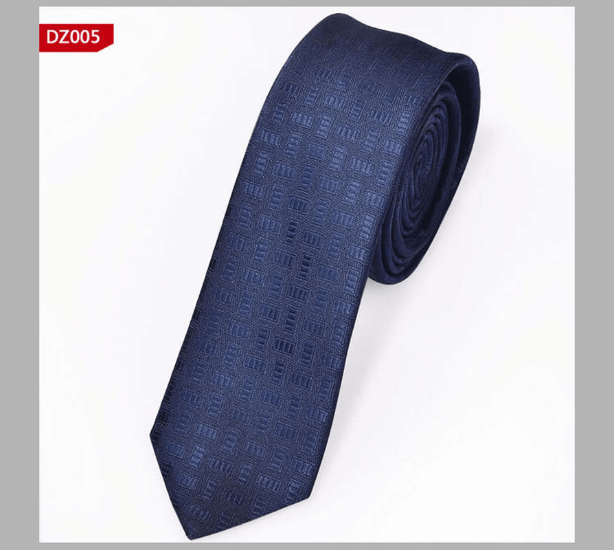 British Style Polyester Yarn Dyed Male 5Cm Narrow Tie - MRSLM