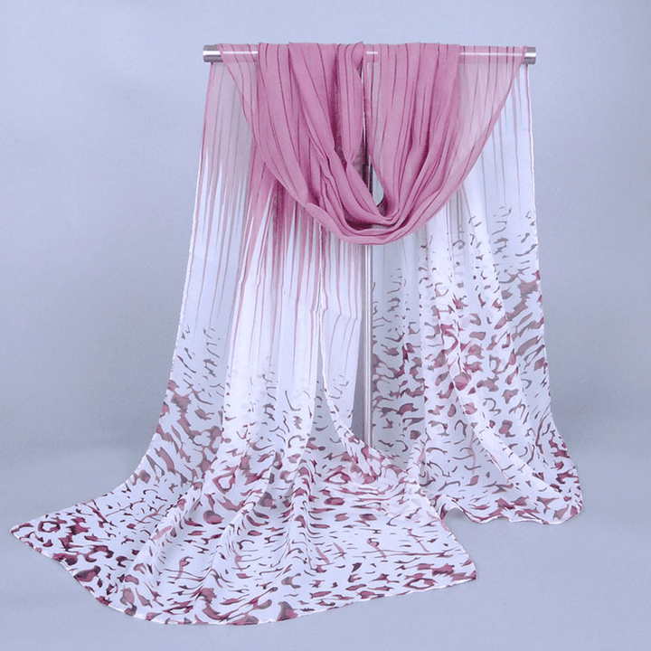 Leopard Print Chiffon Long Women'S Scarf - MRSLM