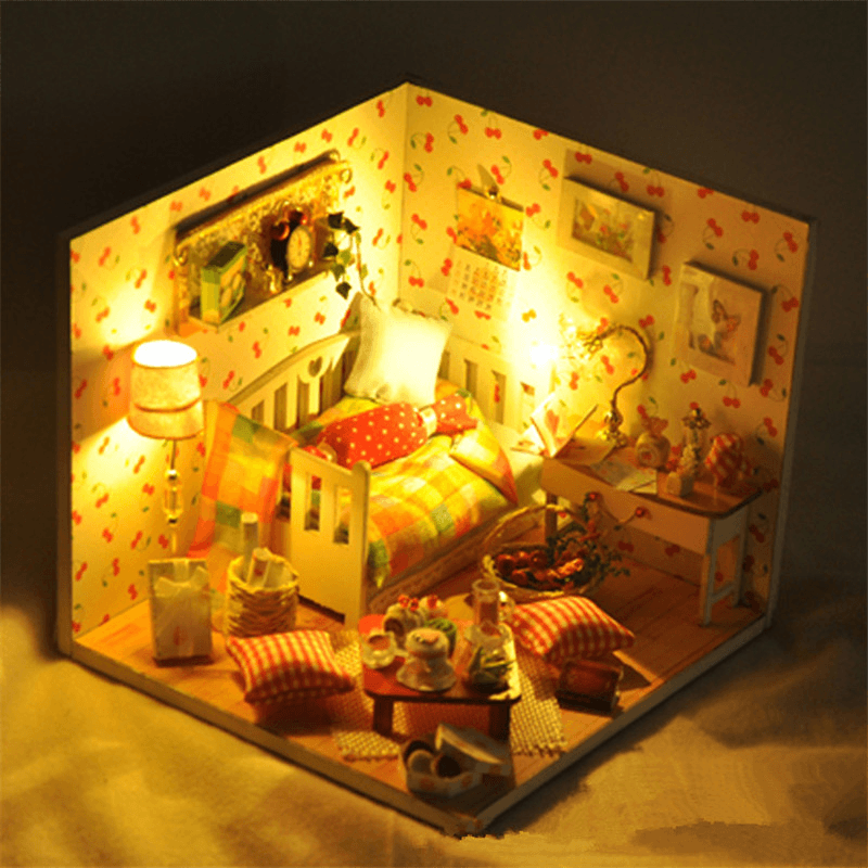 T-Yu TY12 Autumn Fruit House DIY Dollhouse with Cover Light Gift Collection Decor Toy - MRSLM