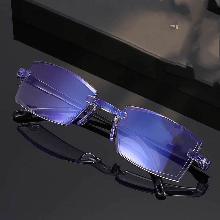 The New Frameless Diamond Cut Edge Reading Glasses Fashion Anti-Blue Light - MRSLM