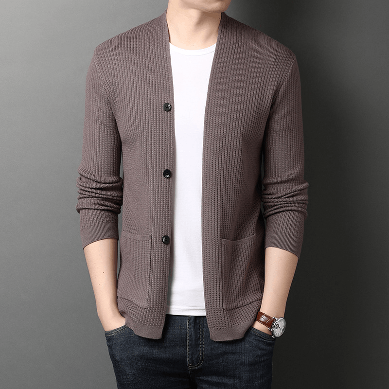 Men'S Sweater Coat Quality Simple Sweater - MRSLM