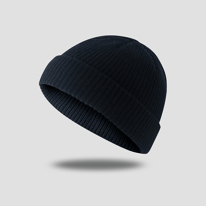 Unisex Solid Color Knitted Wool Hat Skull Caps Beanie Brimless Hats - MRSLM