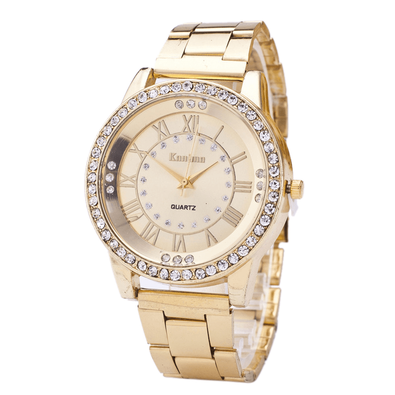 Fashionable Diamonds Ladies Wrist Watch Stainless Steel Strap Quartz Watches - MRSLM