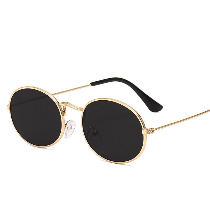 New Trend Retro round Frame Sunglasses Fashion Men and Women Sunglasses Metal Water Drop Oval Sunglasses - MRSLM