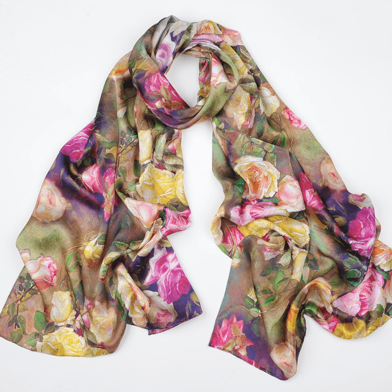 Spring and Autumn Mid-Length Hand-Curled Silk Long Scarf - MRSLM