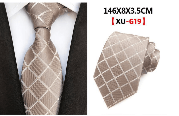 Polyester Jacquard 8Cm Fashion Check Tie - MRSLM