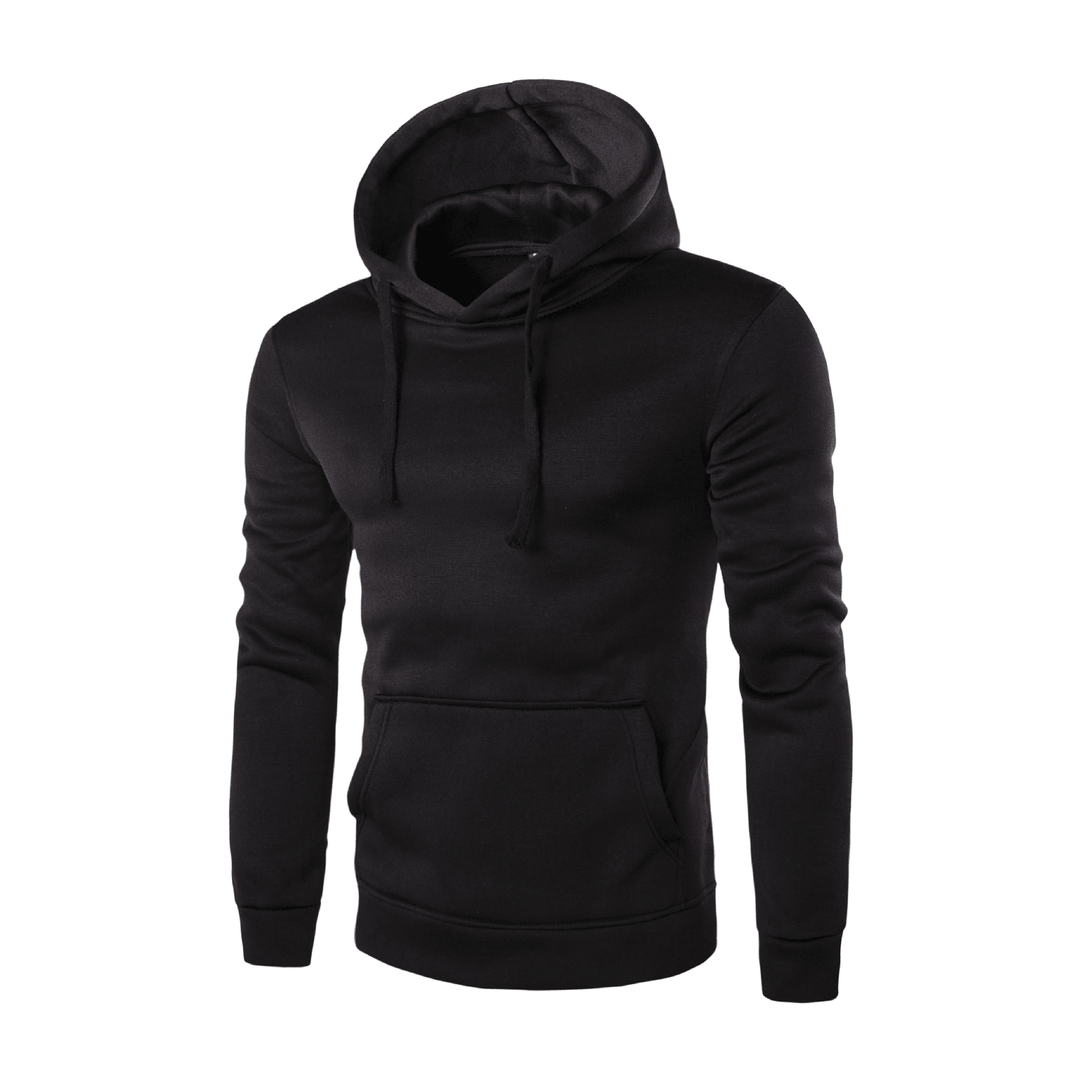 Pure Color Slim Men'S Hooded Long Sleeve Casual Simple Pullover Sweater - MRSLM