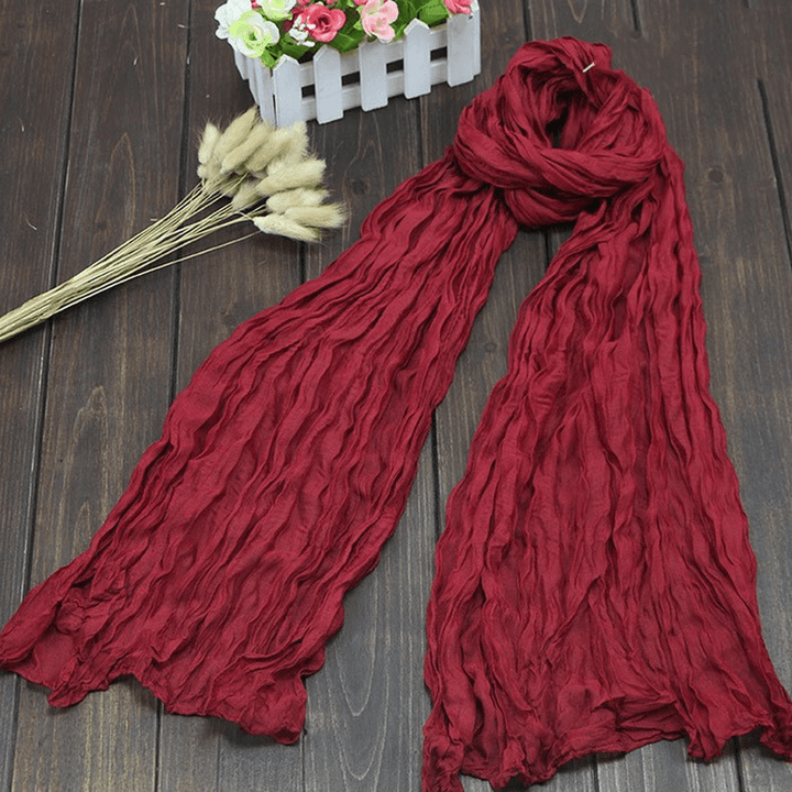 Bali Pure Cotton Yarn Fold Scarf Children Candy Color Autumn - MRSLM