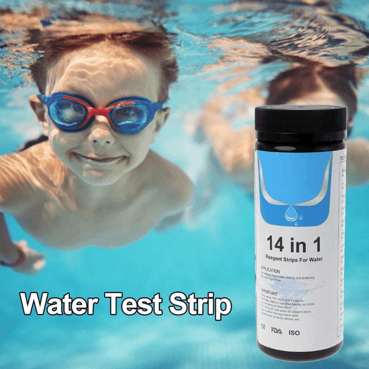 50PCS Upgrade 14-In-1 Drinking Water Test Strip Tap Water Quality Test Strip for Testing Hardness PH Bromine Nitrate Water Quality Tester - MRSLM