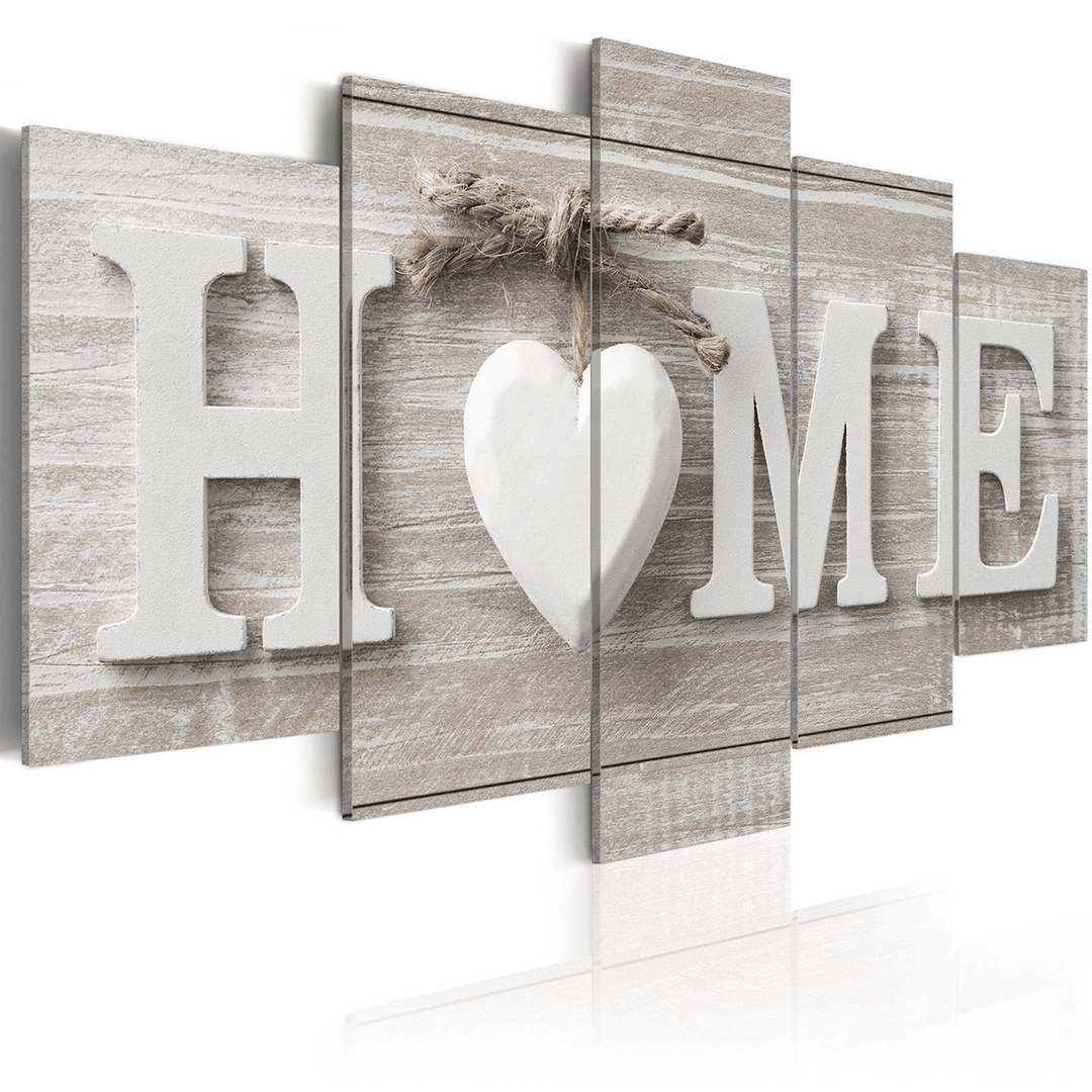 5 Panels Love HOME Wall Art Print Pictures Canvas Wall Art Prints Unframed for Home Decorations - MRSLM