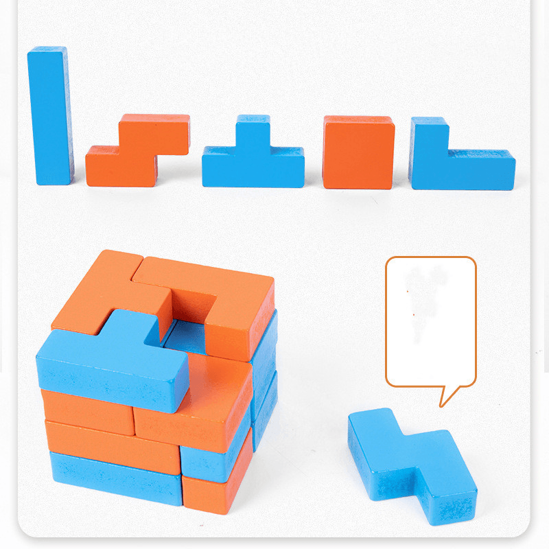 Logical Thinking Lock Code Building Blocks to Build Wooden Toys - MRSLM