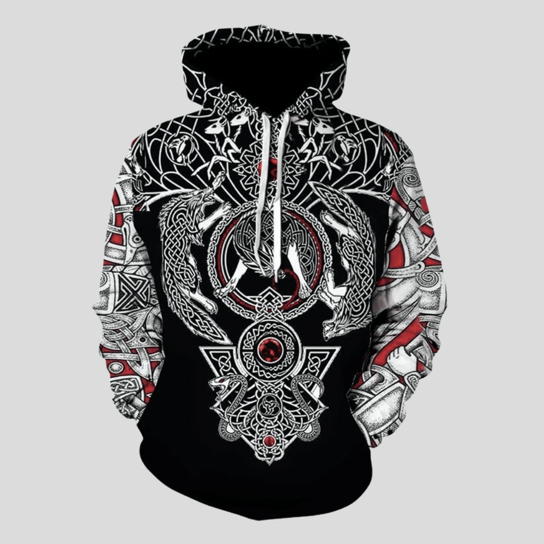 Men'S Loose Printed Pullover Hoodie - MRSLM