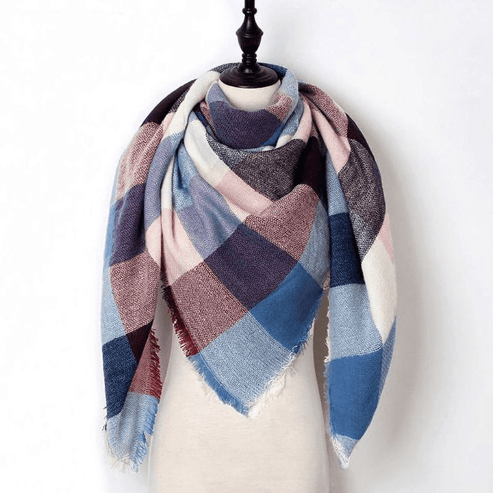 Autumn and Winter Imitation Cashmere plus Double-Sided Colorful Plaid - MRSLM