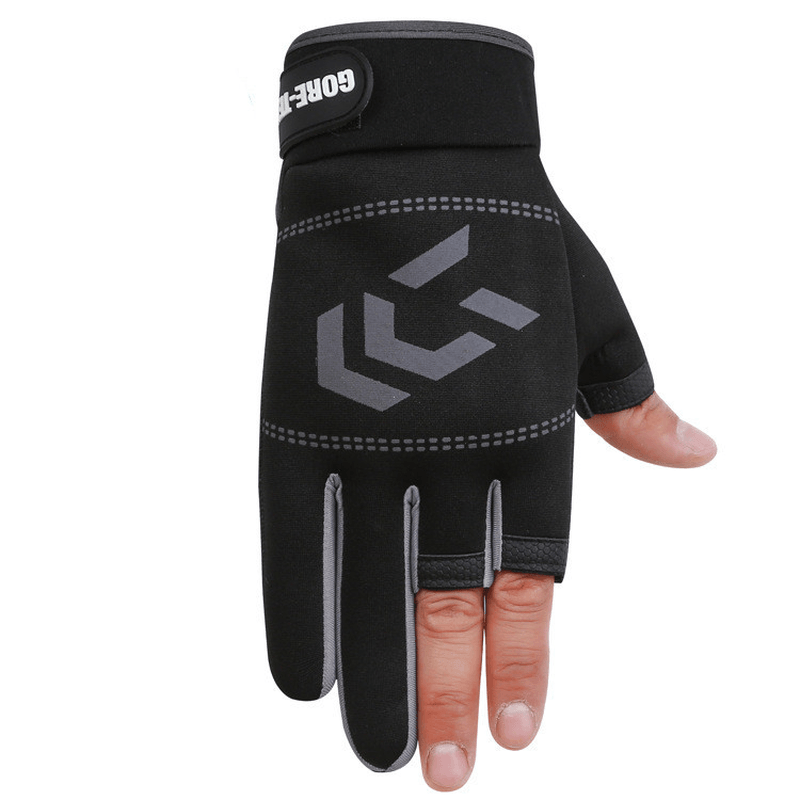 Fishing Gloves Three-Finger Riding Gloves Summer Shade Ice Silk Athletic Gloves - MRSLM