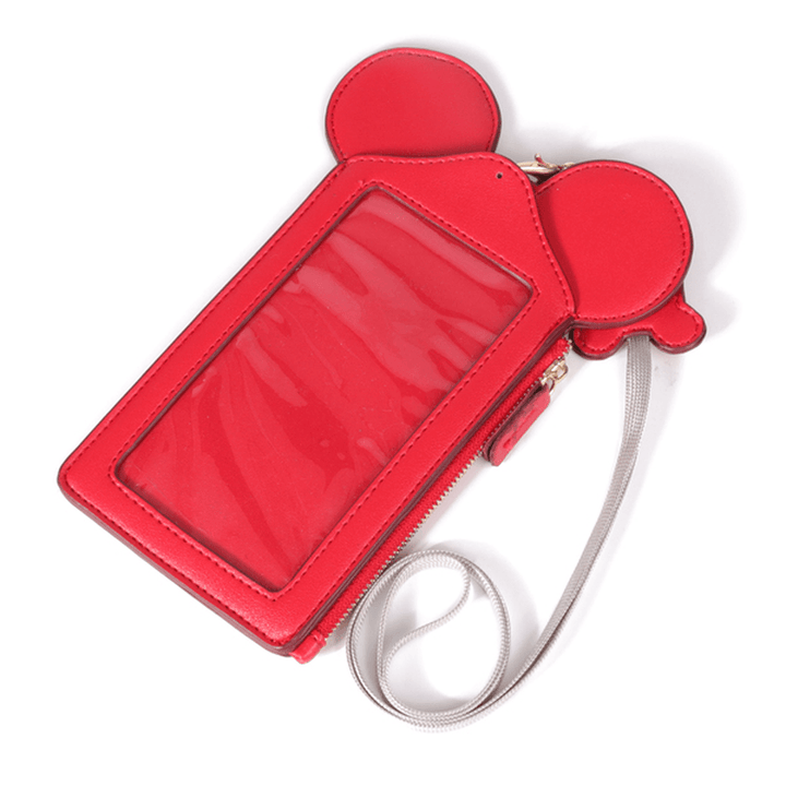 Women Cute Animal Shape Lanyard Phone Wallet Card Holder Coin Purse Neck Bag for 4.7In Phones - MRSLM