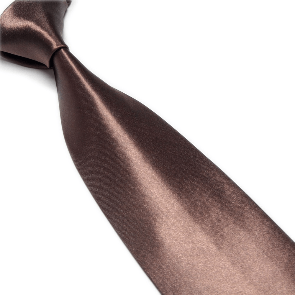 Men'S Imitation Silk Solid Color Wide Tie Knot Wedding Banquet Bright - MRSLM