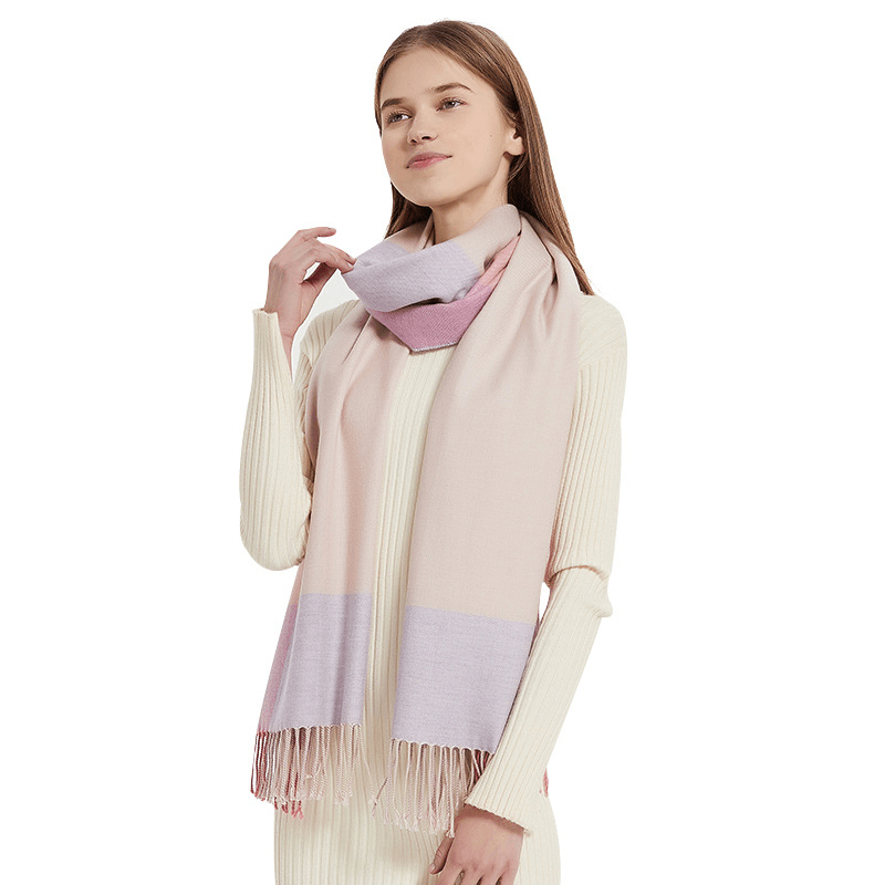 Fashion Look Dual-Use Cashmere Plaid Scarf - MRSLM