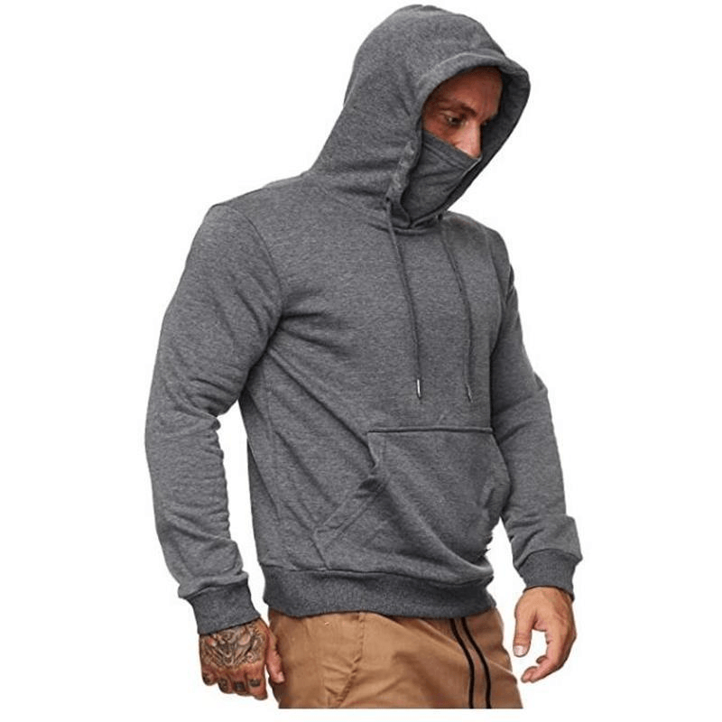 Men'S Solid Color plus Fleece Hoodie Sweatshirt - MRSLM