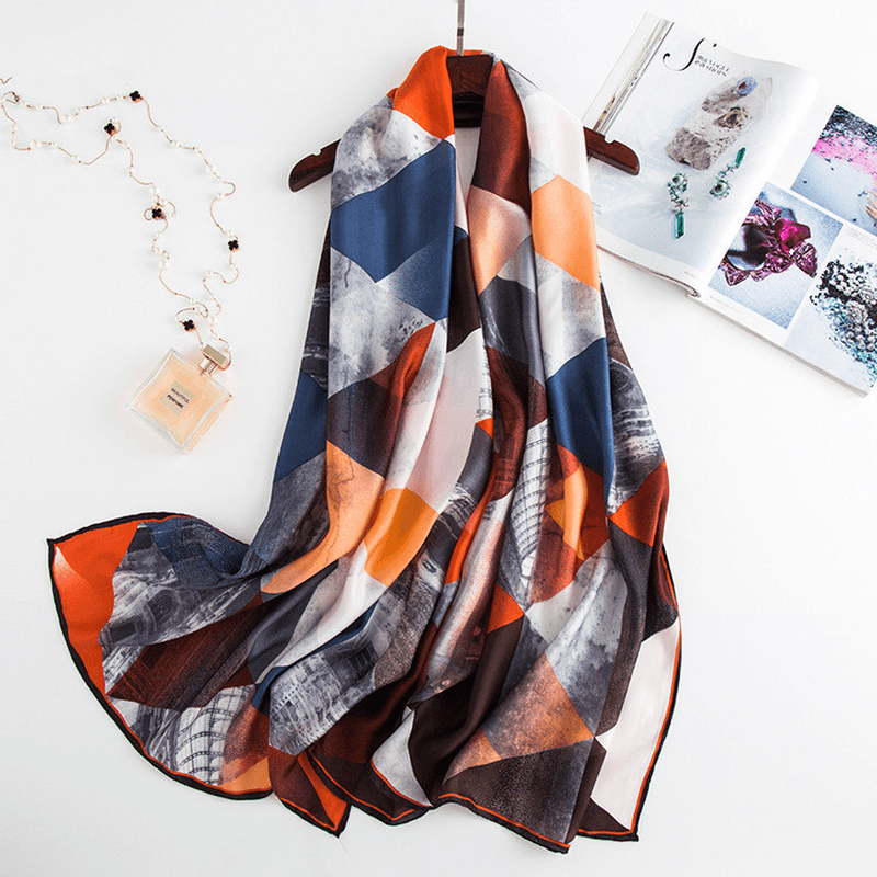 Shade Herringbone Long Silk Scarf Silk Scarf - MRSLM