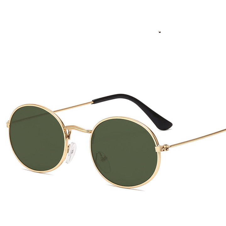 New Trend Retro round Frame Sunglasses Fashion Men and Women Sunglasses Metal Water Drop Oval Sunglasses - MRSLM