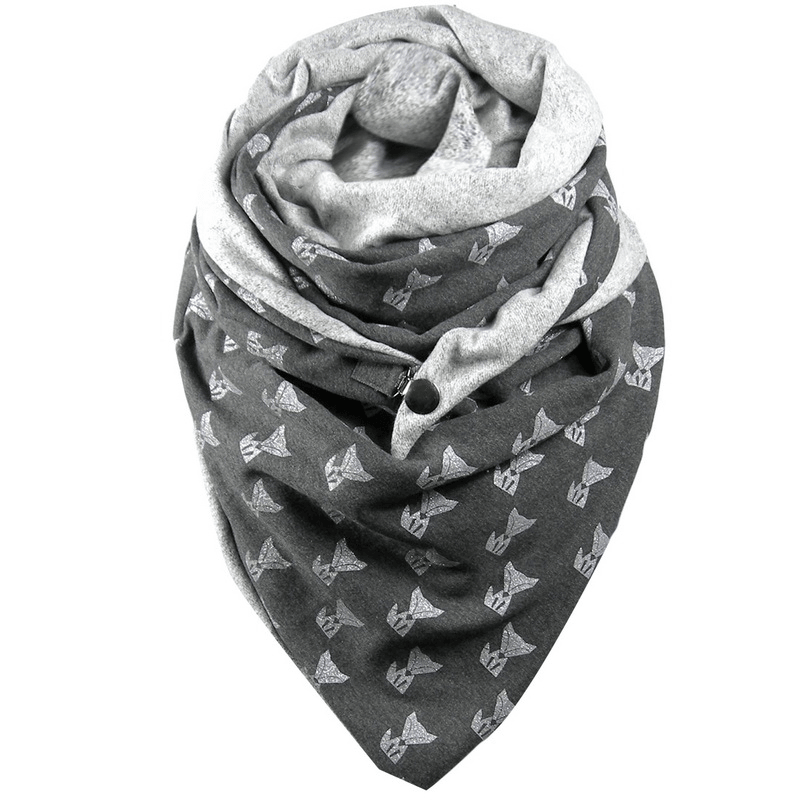 Padded Warm Shawl Printed Bib Scarf - MRSLM