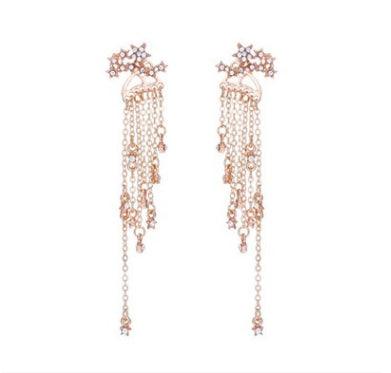 Shining Star Tassel Earrings Back Hanging Exquisite Earrings - MRSLM