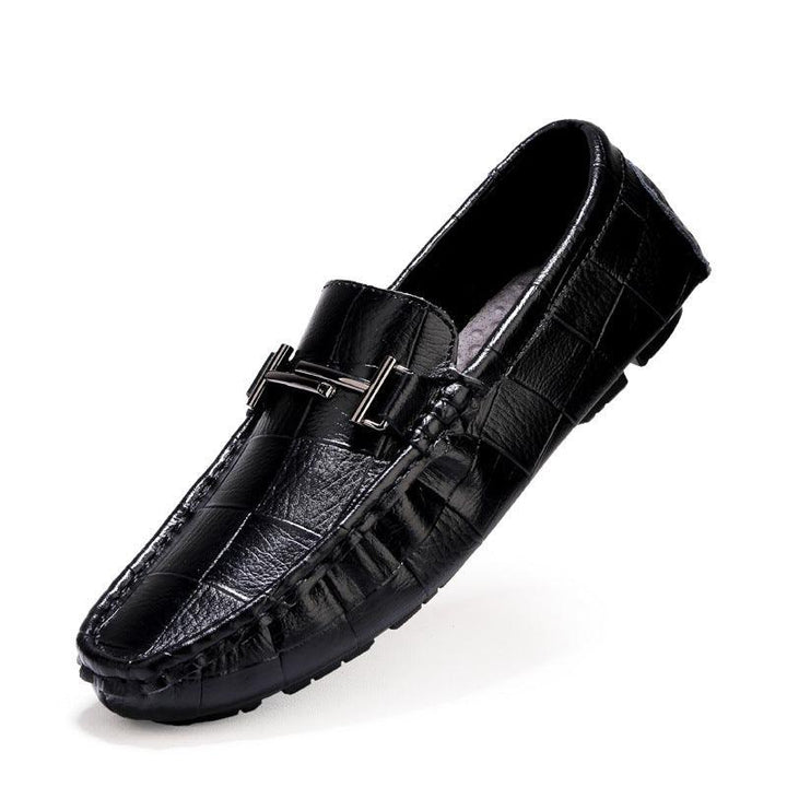 Casual Leather Shoes British Large Size Breathable Men's Peas Shoes - MRSLM