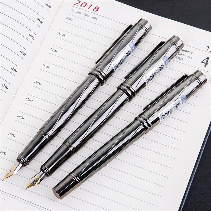 Yiren 878 0.5mm Nib Luxury Silver Plating Fountain Pen Standard Type Ink Pen Writing Office School Stationery Supplies - MRSLM
