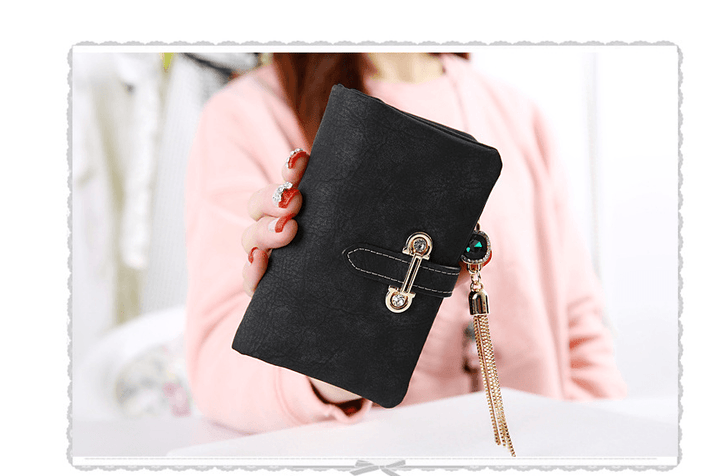 Scrub ladies multi-function coin purse tassel pendant wallet ladies wallet - MRSLM