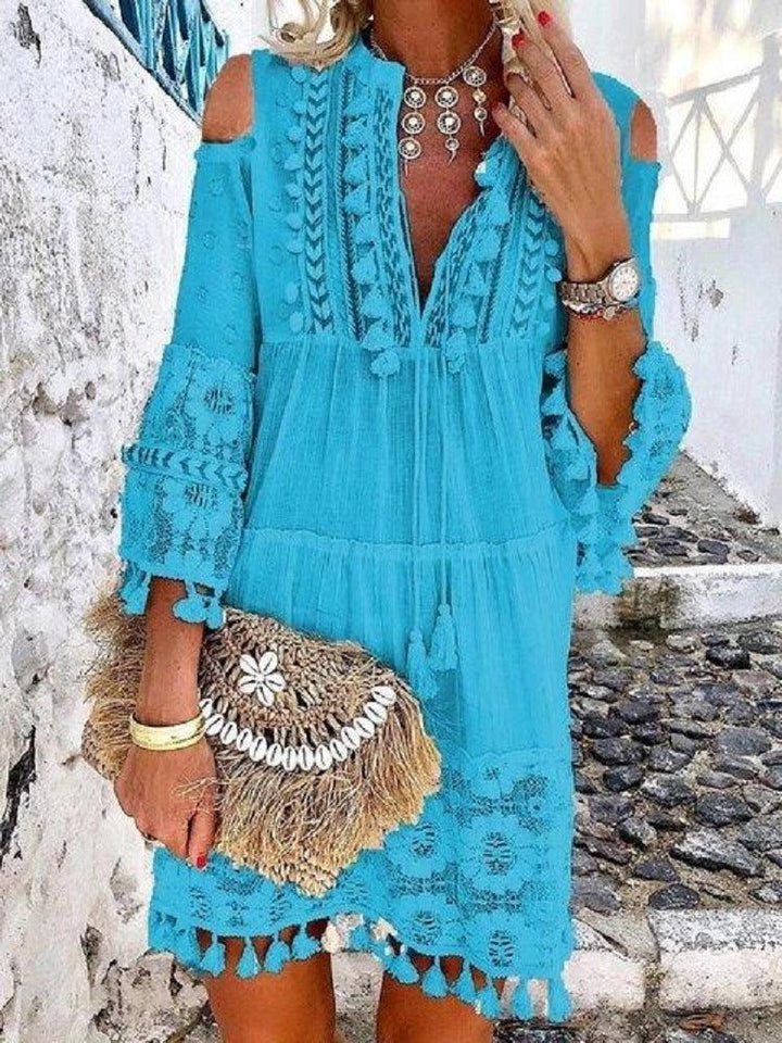 Lace fringed mid-length lace shirt - MRSLM