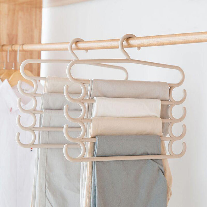 Stainless Steel Wardrobe Storage Type Pants Trousers Hanger Multi Layers Clothing Towel Storage Rack Closet Space Saver - MRSLM
