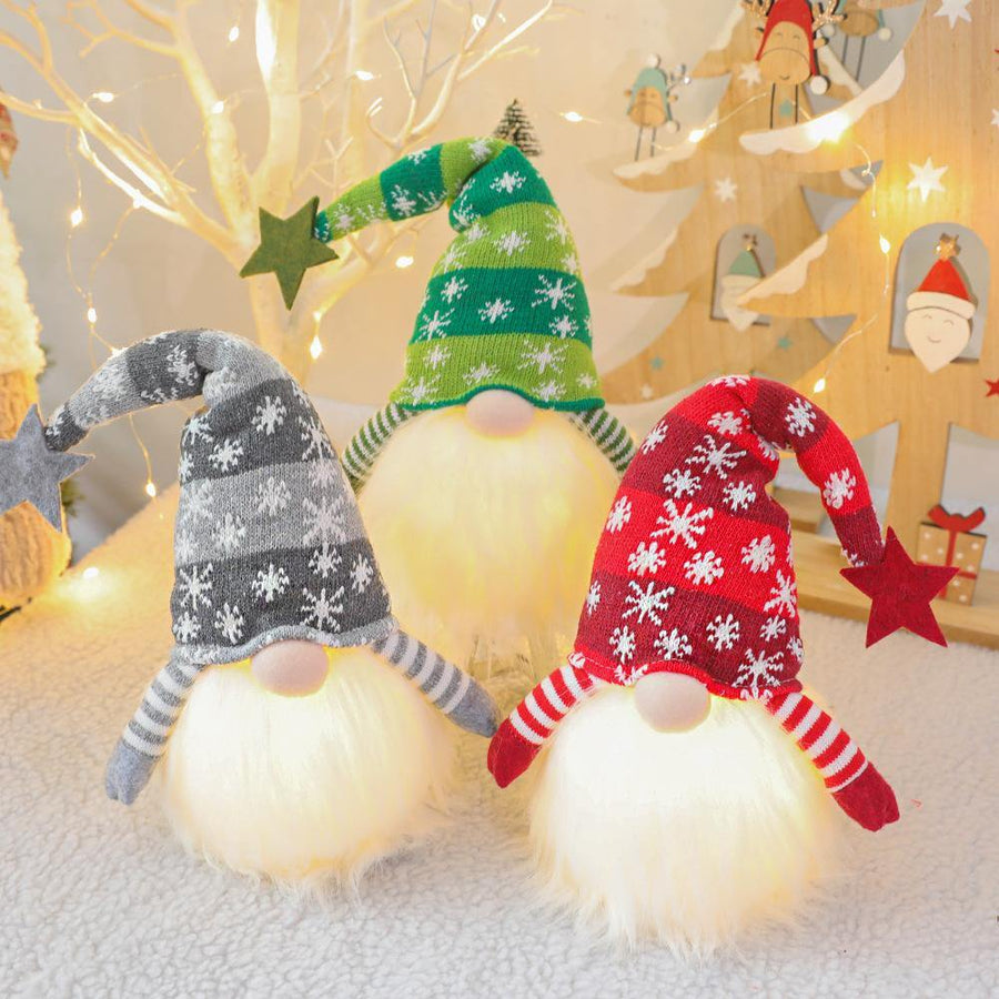 Christmas Decoration Glowing Dwarf Plush Doll Ornaments Children's Gifts Faceless Rudolph - MRSLM