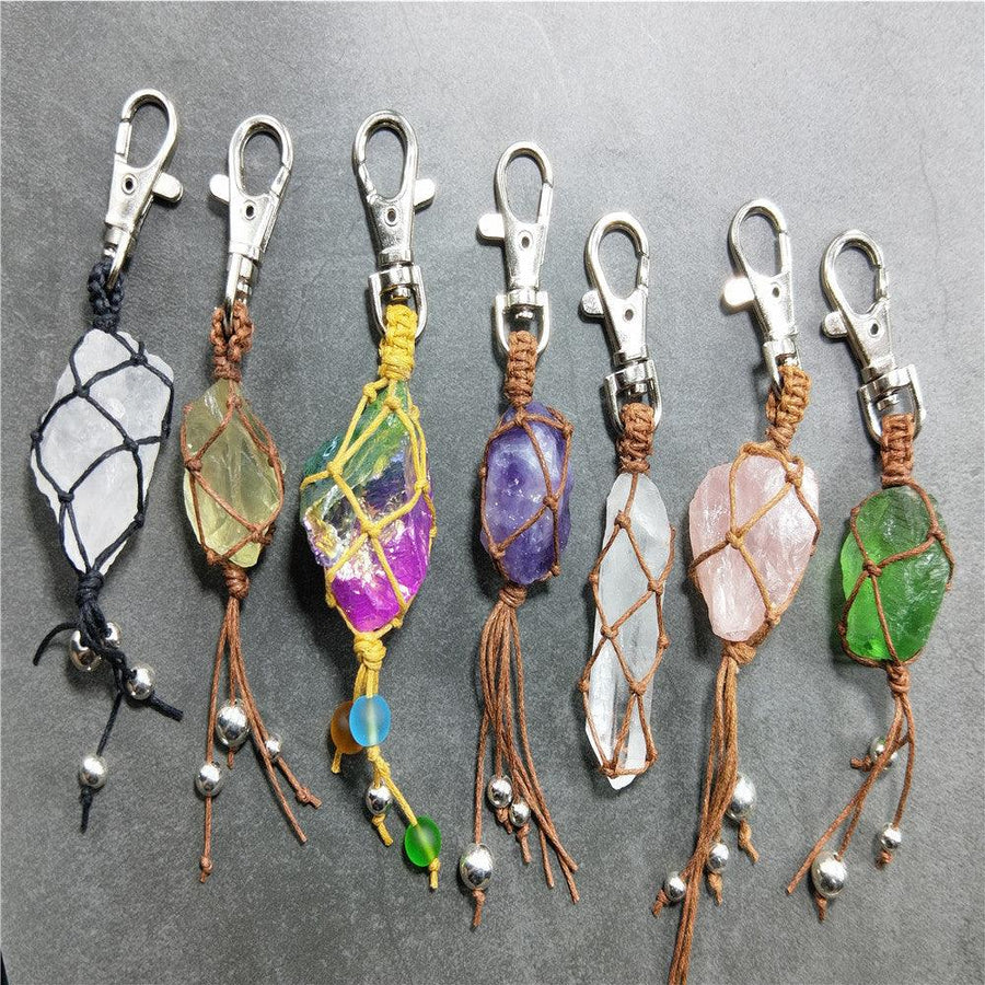 Natural Crystal Rough Stone Keychain - MRSLM