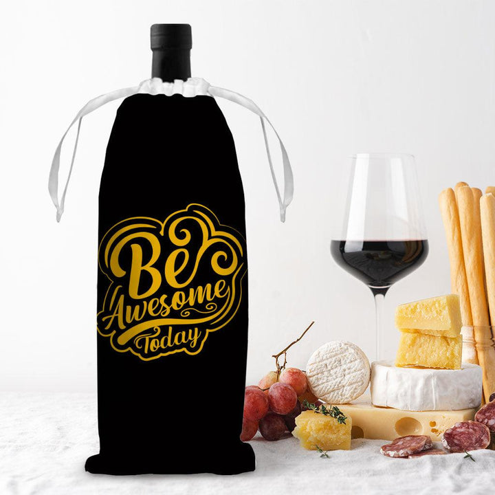 Be Awesome Today Wine Tote Bag - Motivational Wine Tote Bag - Cute Wine Tote Bag - MRSLM