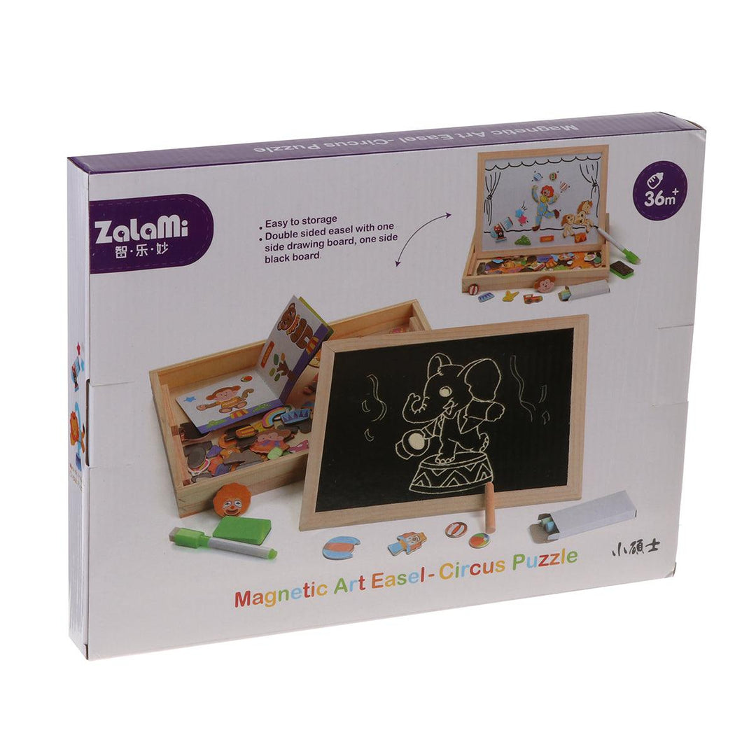 Wooden Magnetic Puzzle Kids Circus Drawing Board Educational Puzzle Toys Gifts - MRSLM