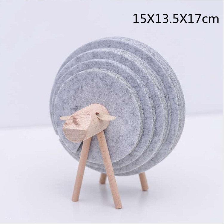 Sheep Elk Anti-Skid Absorbent Insulation Tea Ceremony Felt Coaster Japanese Style Creative Home Office - MRSLM