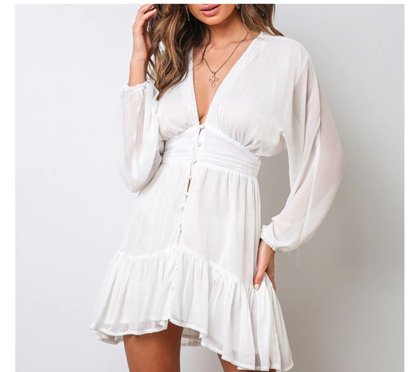 Women's Deep-V Mini Dress