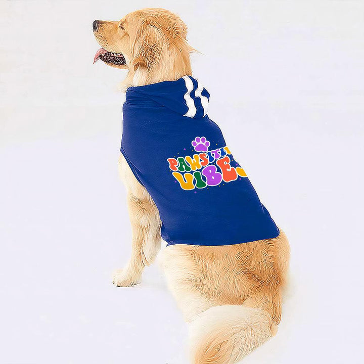 Pawsitive Vibes Dog Shirt with Hoodie - Colorful Text Dog Hoodie - Cool Dog Clothing - MRSLM