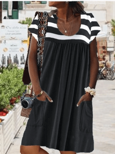 Striped short sleeve dress - MRSLM