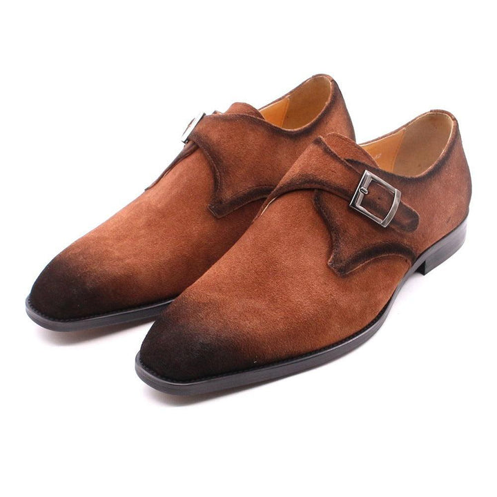 Suede Handmade Men's Shoes Leather Brown Business Casual Classic Retro - MRSLM