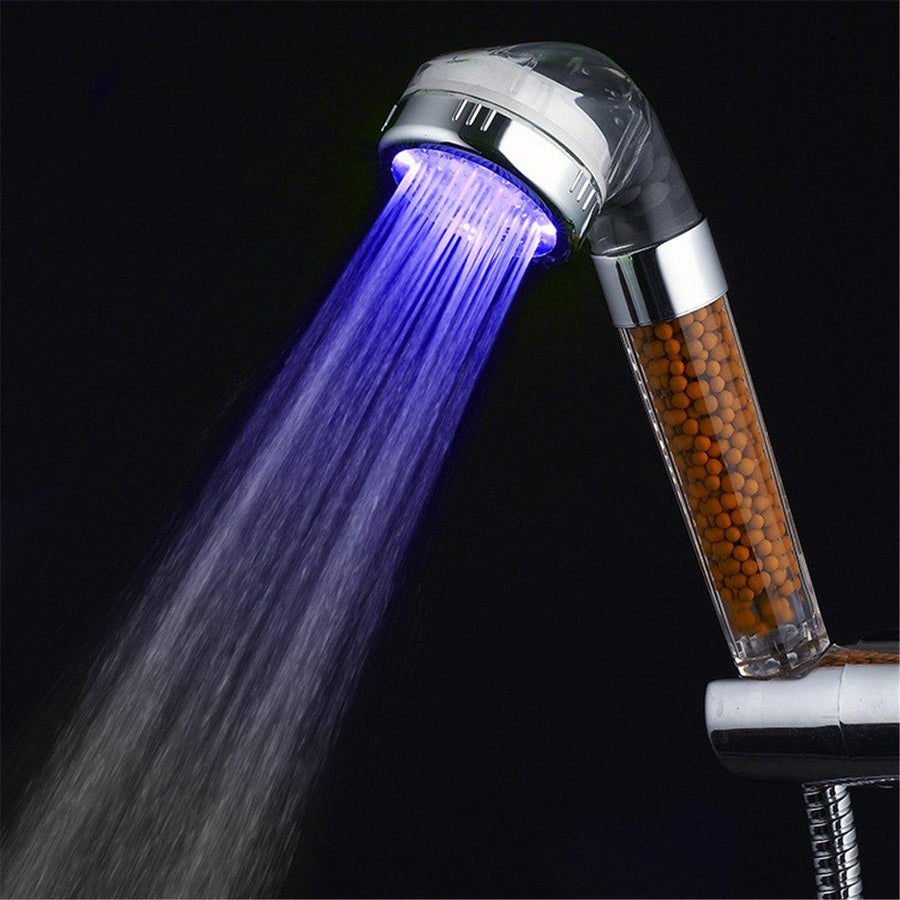 7 Color Changing LED Anion Spa Shower Head Temperature Control Bathroom - MRSLM
